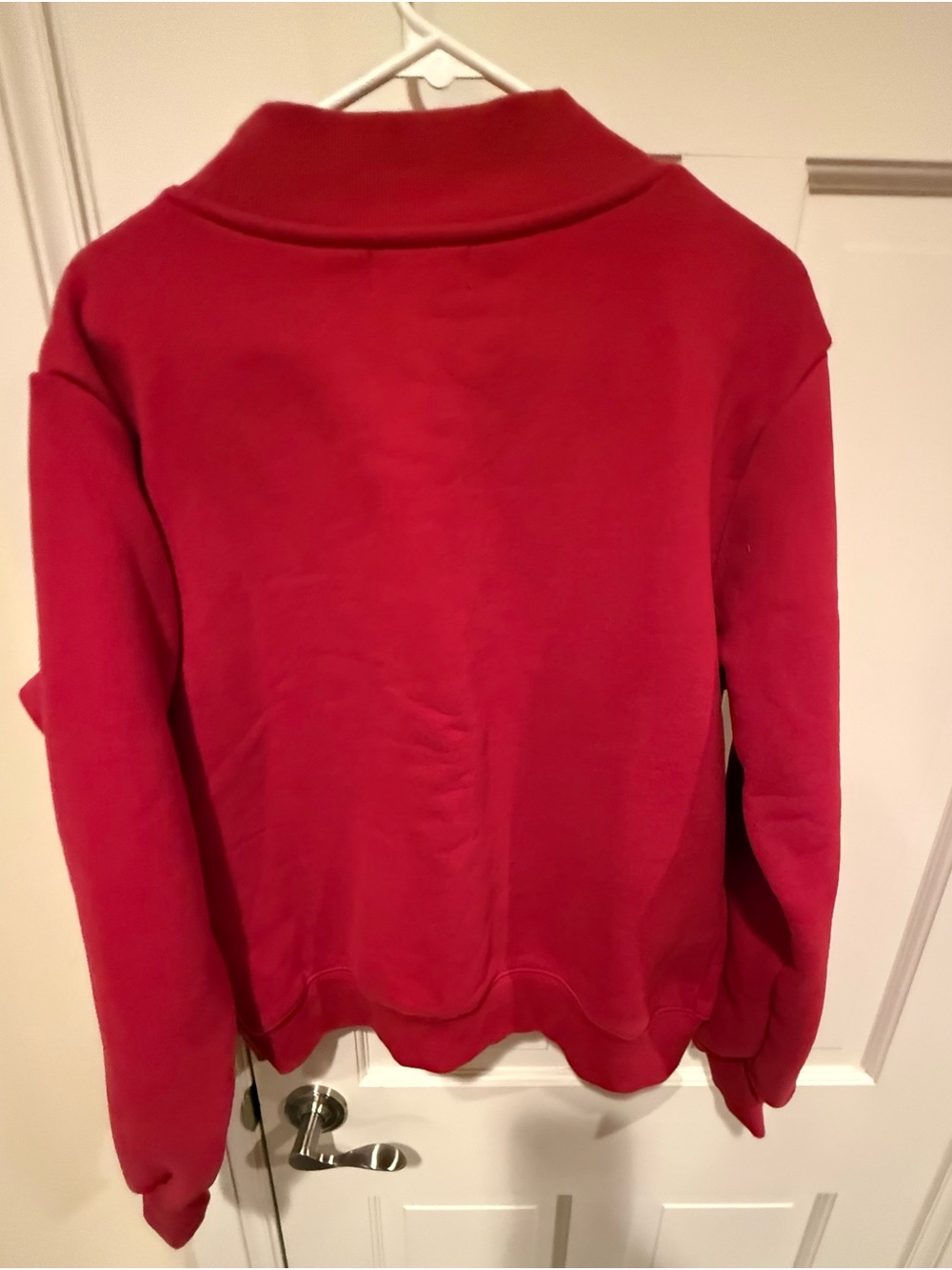 PARKE Women's Valentine's Day Varsity Mockneck Sweatshirt Crimson Peony S/M - Picture 6 of 9